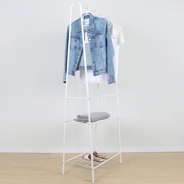 Stander haine RETOR, alb, metal, 60x35x160 cm