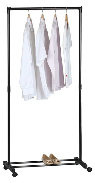 Stander haine VANDER, negru, metal/plastic, 79x42x165 cm