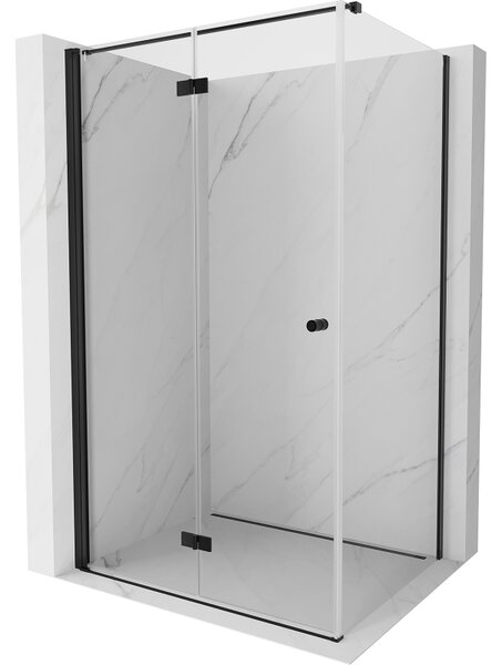 Cabină de duș pliabilă Mexen Mist-F T cu 1 aripă, stânga, 100 x 70 cm, sticlă transparentă, profil negru, 8A6T-100-070-70-00-L