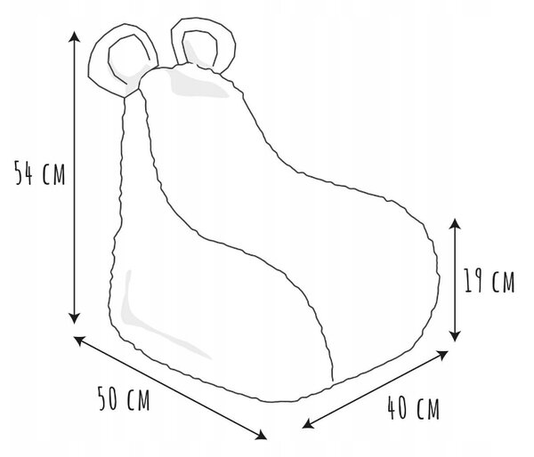 Bean bag pentru copii din blana artificiala BUBBLO, alb