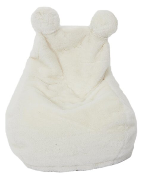 Bean bag pentru copii din blana artificiala BUBBLO, alb