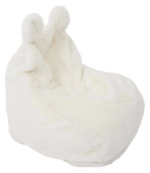 Bean bag pentru copii din blana artificiala BUBBLO, alb