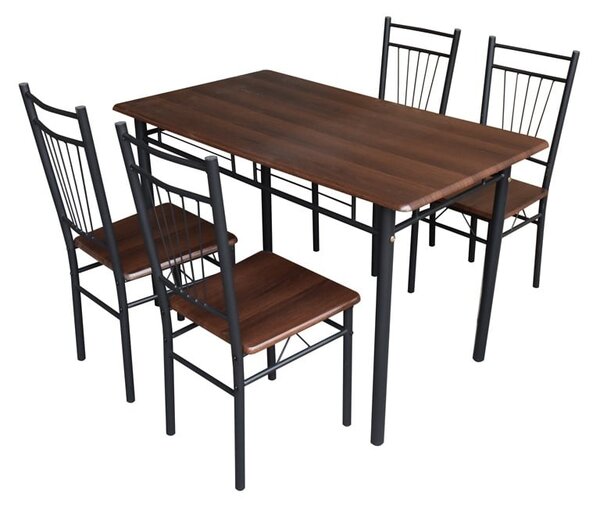 Set masa si scaune 5 buc Roza Pako World Maro inchis 110x68x75 cm