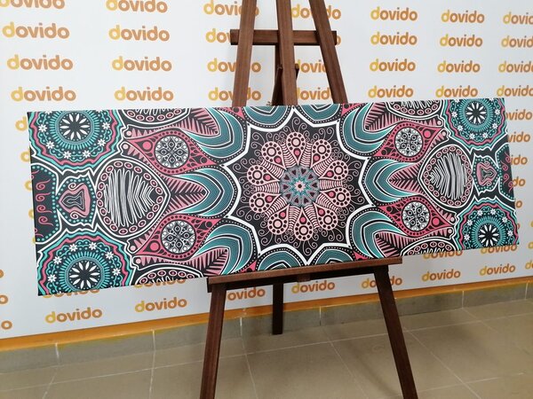 Tablou Mandala indiană cu model floral