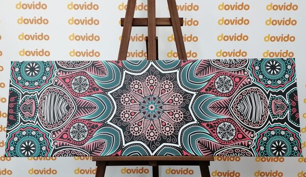 Tablou Mandala indiană cu model floral