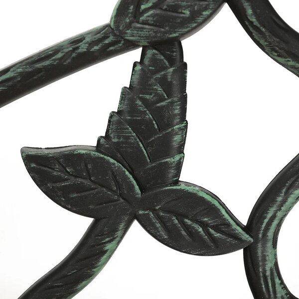 Banca gradina FAIZA, negru/nuc, metal/lemn, 126x52x73 cm