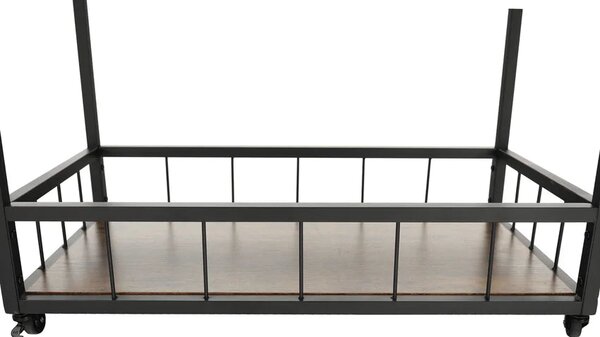 Carucior servire SILVIUS, nuc/negru, PAL/metal, 80x40x90 cm