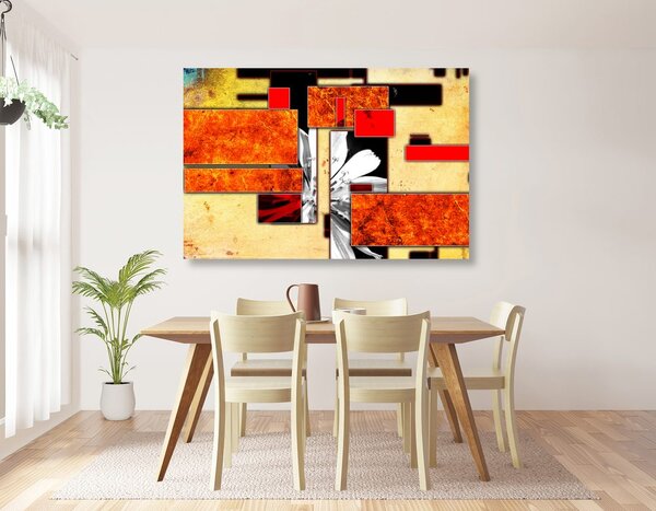Tablou abstracție în design portocaliu