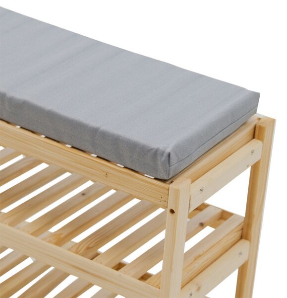 Suport pantofi Tarrot 6 perechi natural-gri 70x28x42cm