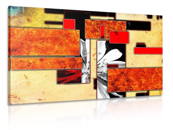 Tablou abstracție în design portocaliu