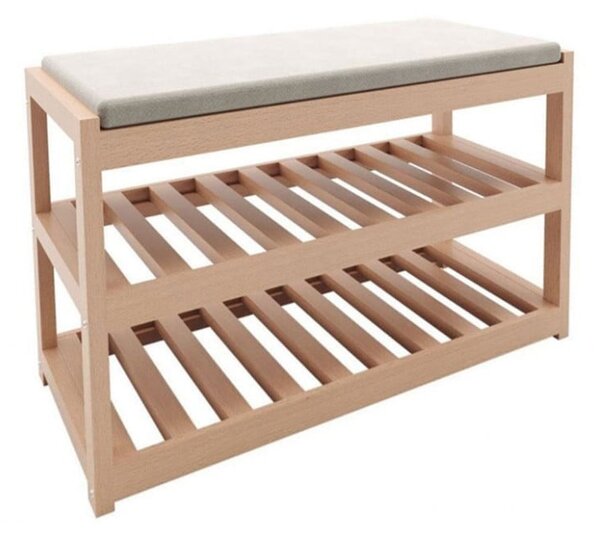 Suport pantofi Tarrot 6 perechi natural-gri 70x28x42cm