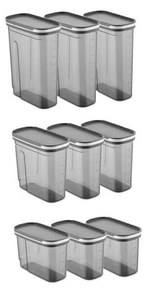 Set 9 cutii de depozitare alimente BNM9luerzak, Antracit