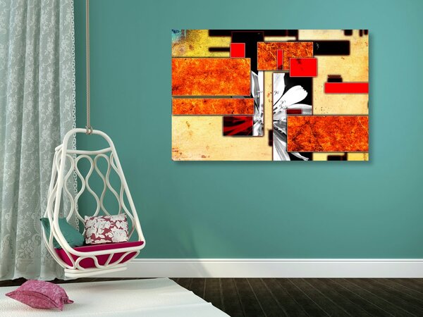 Tablou abstracție în design portocaliu