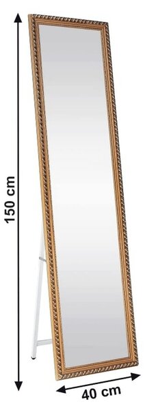 Oglinda LAVAL, auriu, metal/lemn, 40x150 cm