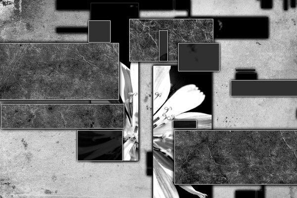 Tablou abstracție în design alb-negru