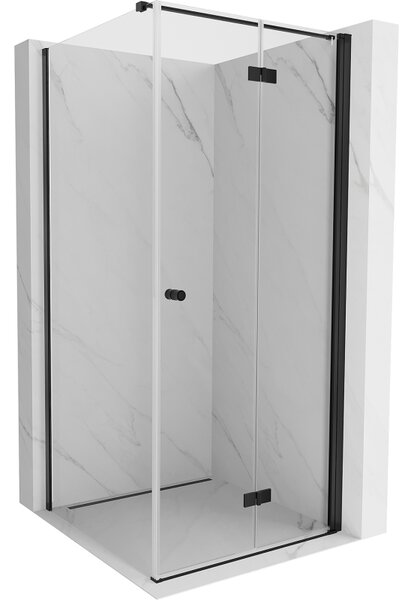 Cabină de duș pliabilă Mexen Mist-F T cu 1 aripă, dreapta, 70 x 70 cm, sticlă transparentă, profil negru, 8A6T-070-070-70-00-P