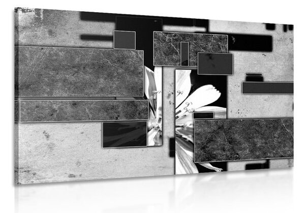 Tablou abstracție în design alb-negru