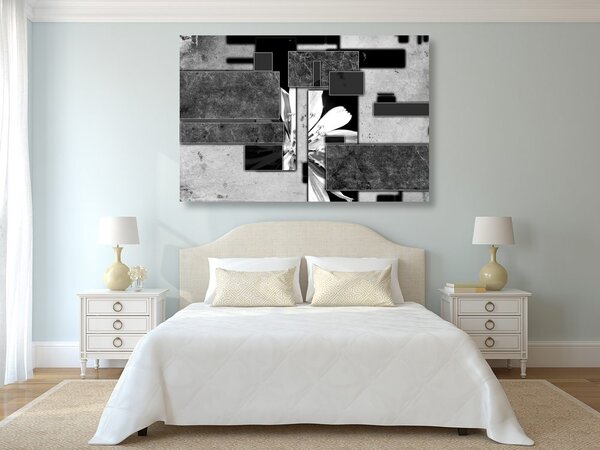 Tablou abstracție în design alb-negru