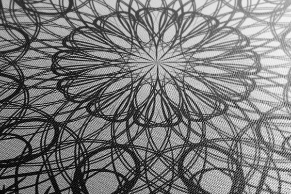 Tablou Mandala florală abstractă în design alb-negru