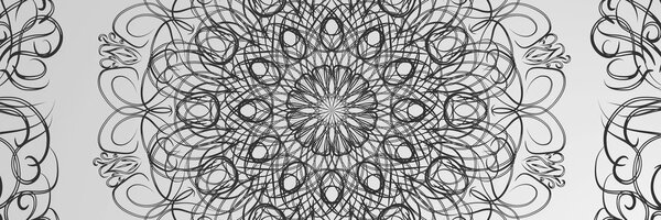 Tablou Mandala florală abstractă în design alb-negru