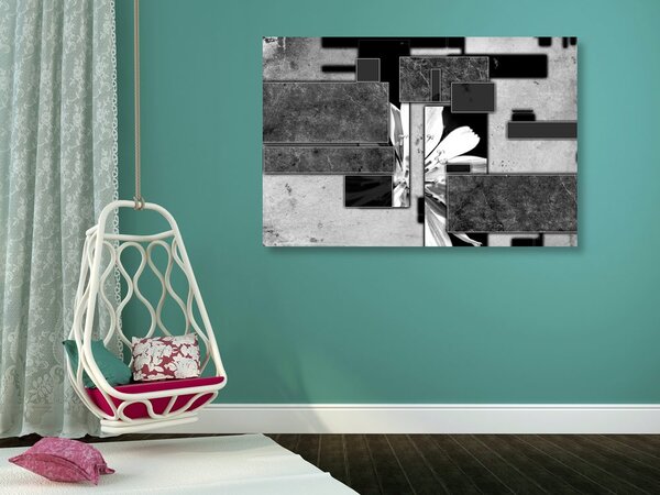 Tablou abstracție în design alb-negru