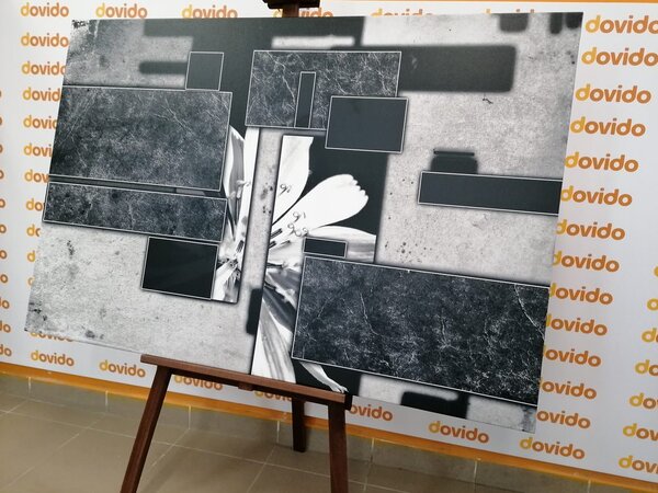 Tablou abstracție în design alb-negru