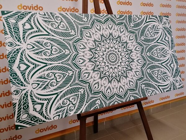 Tablou Mandala armonie pe un fundal verde