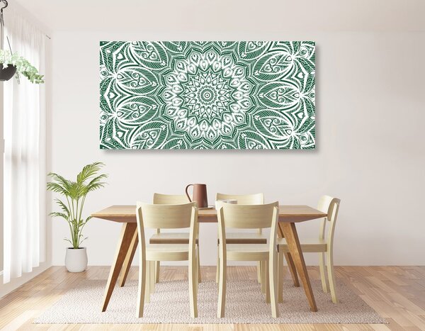 Tablou Mandala armonie pe un fundal verde