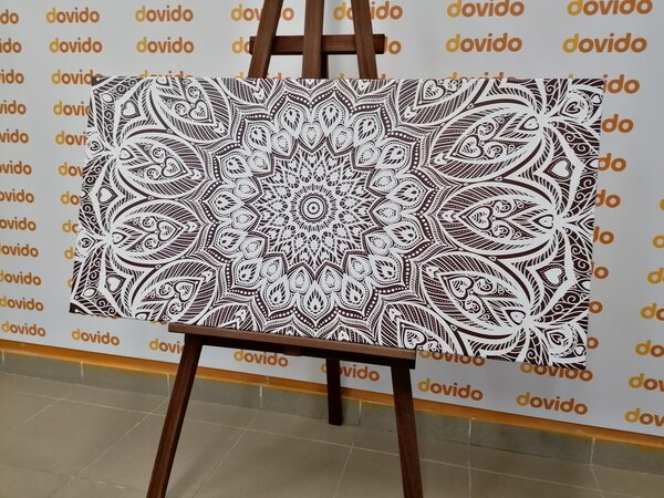 Tablou Mandala armonie pe un fundal maro