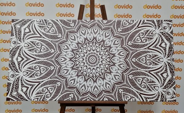 Tablou Mandala armonie pe un fundal maro