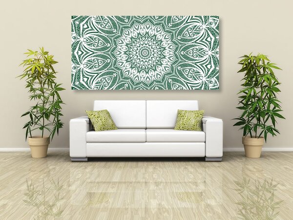 Tablou Mandala armonie pe un fundal verde