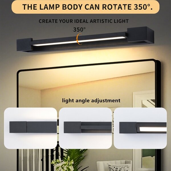 Brilagi-LED Aplică pentru oglindă de baie AQUA LINE LED/12W/230V 45 cm IP44 neagră