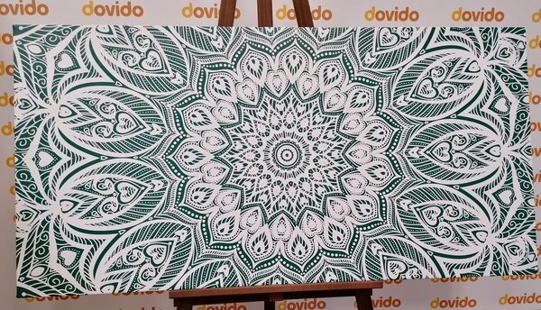 Tablou Mandala armonie pe un fundal verde