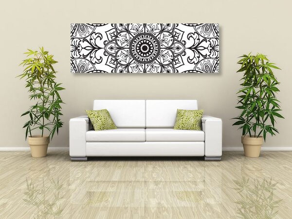 Tablou ornament alb-negru