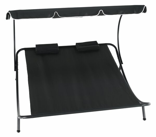 Sezlong gradina MULTINA, gri, poliester/otel, 180x204x147 cm