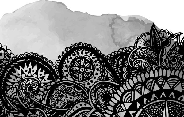 Tablou Mandala în design alb-negru