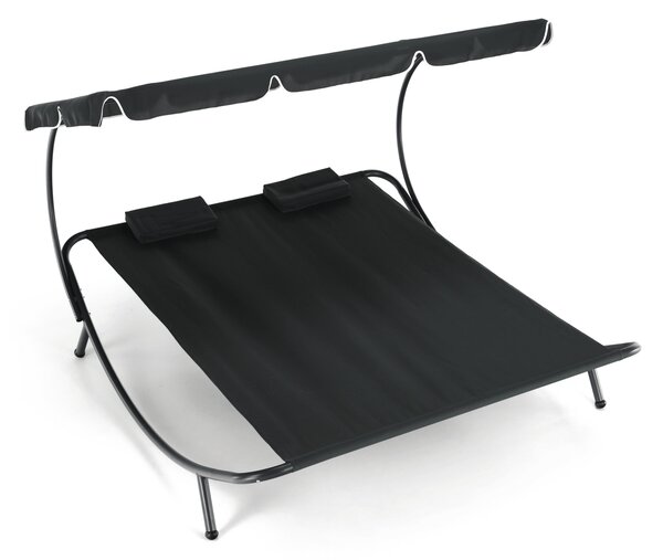 Sezlong gradina MULTINA, gri, poliester/otel, 180x204x147 cm