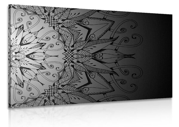Tablou Mandala în design alb-negru