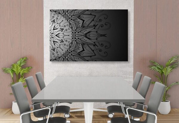 Tablou Mandala în design alb-negru