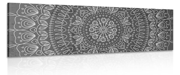 Tablou Mandala desenată manual în design alb-negru