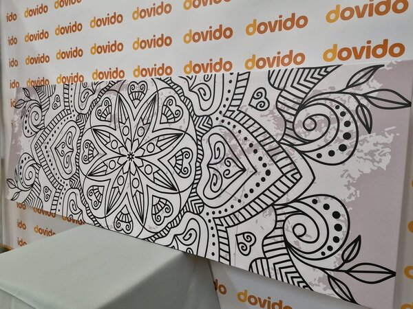Tablou Mandala cu atingere antică în design alb-negru