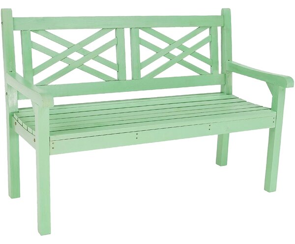 Bancă gradina FABLA, verde mentă, lemn, 124x58x88 cm