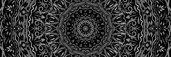 Tablou Mandala în stil vintage în design alb-negru