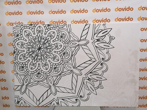 Tablou Mandala în motiv de iarnă în design alb-negru