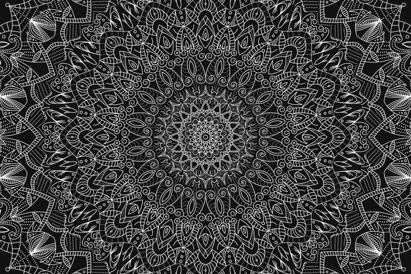 Tablou Mandala decorativă detaliată în design alb-negru