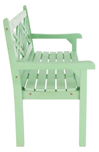 Bancă gradina FABLA, verde mentă, lemn, 124x58x88 cm