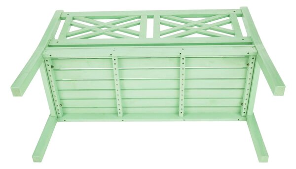 Bancă gradina FABLA, verde mentă, lemn, 124x58x88 cm
