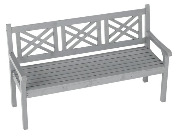Bancă gradina FABLA, gri, lemn, 150x58x88 cm