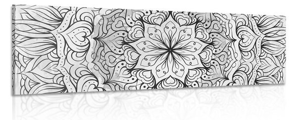 Tablou Mandala etnică abstractă în design alb-negru