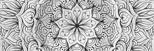 Tablou Mandala etnică abstractă în design alb-negru